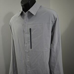 Backcountry Hiking Shirt Mens Size XL Gray Outdoor Snap Front Long Sleeve